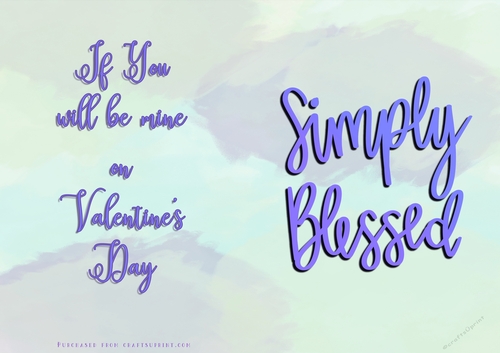 No Cut Just Print Valentines Day Card