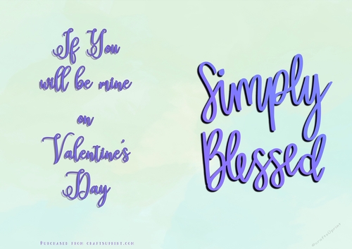 No Cut Just Print Valentines Day Card