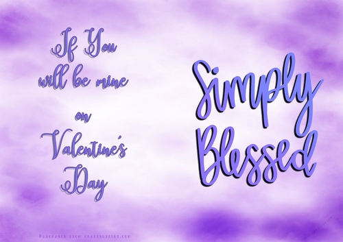 No Cut Just Print Valentines Day Card