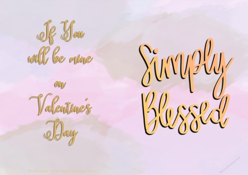 No Cut Just Print Valentines Day Card