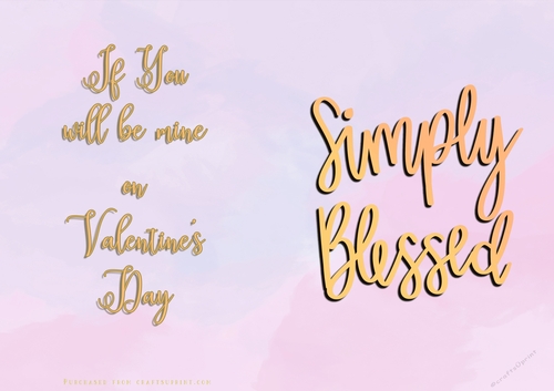 No Cut Just Print Valentines Day Card