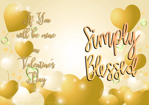 No Cut Just Print Valentines Day Card
