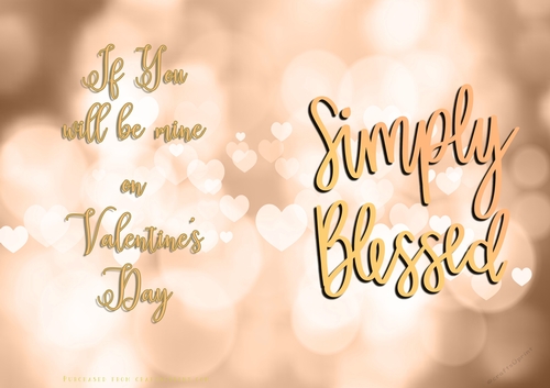 No Cut Just Print Valentines Day Card