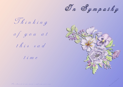 No Cut Just Print Sympathy Card