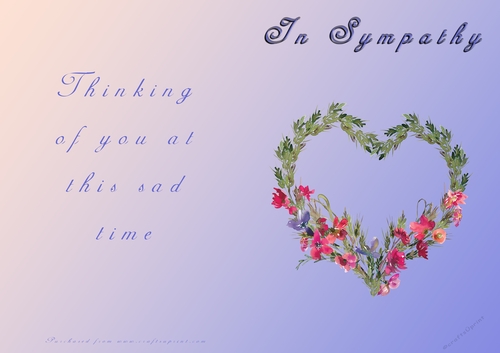 No Cut Just Print Sympathy Card