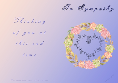 No Cut Just Print Sympathy Card