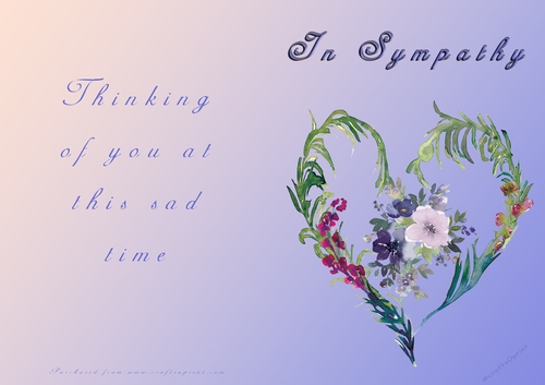 No Cut Just Print Sympathy Card
