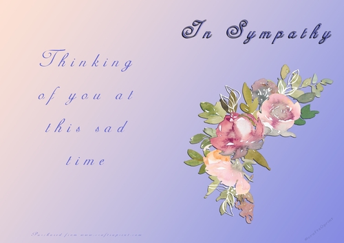 No Cut Just Print Sympathy Card