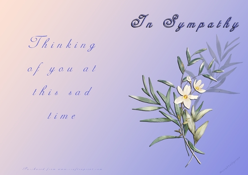 No Cut Just Print Sympathy Card