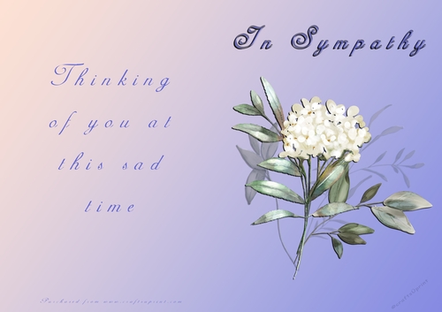 No Cut Just Print Sympathy Card