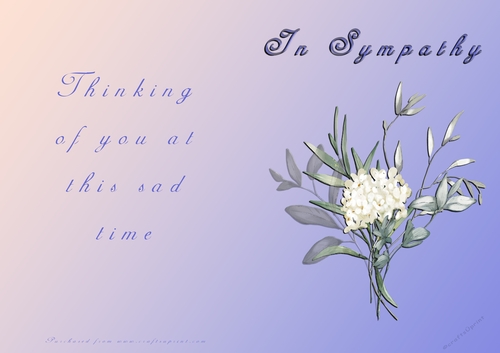 No Cut Just Print Sympathy Card