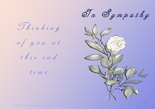 No Cut Just Print Sympathy Card