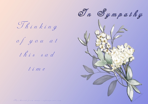 No Cut Just Print Sympathy Card
