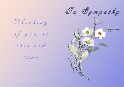 No Cut Just Print Sympathy Card