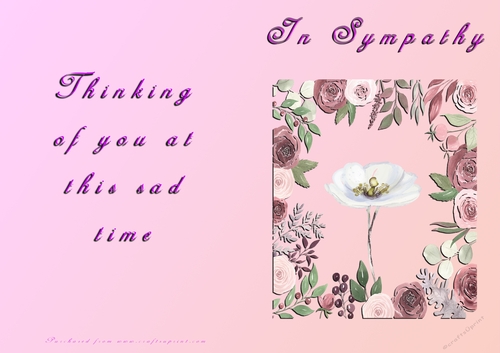 No Cut Just Print Sympathy Card