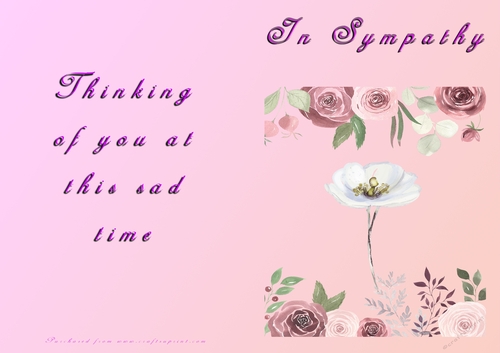 No Cut Just Print Sympathy Card