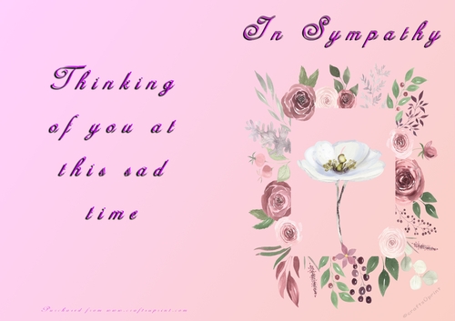 No Cut Just Print Sympathy Card