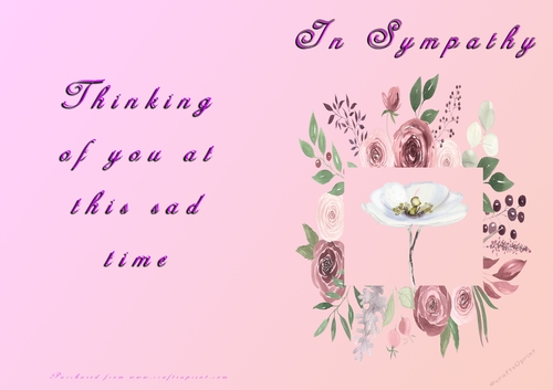 No Cut Just Print Sympathy Card