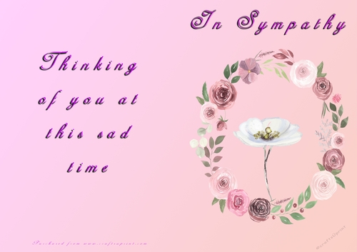 No Cut Just Print Sympathy Card