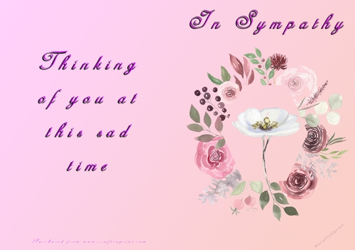 No Cut Just Print Sympathy Card
