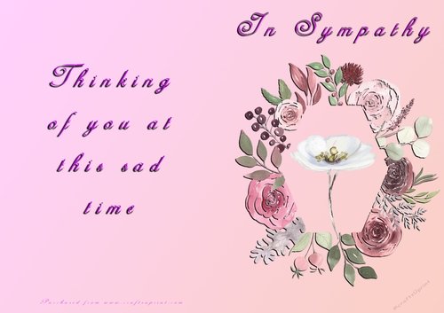 No Cut Just Print Sympathy Card
