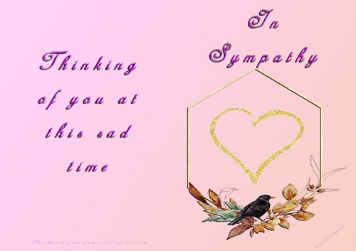 No Cut Just Print Sympathy Card