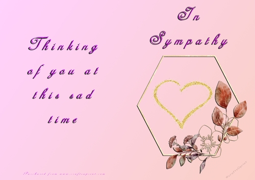 No Cut Just Print Sympathy Card