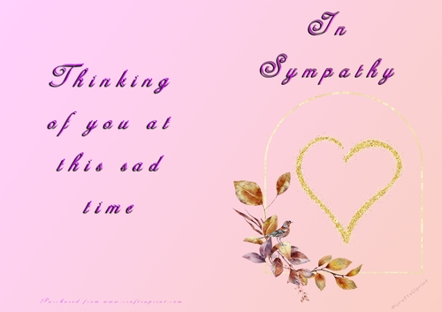 No Cut Just Print Sympathy Card