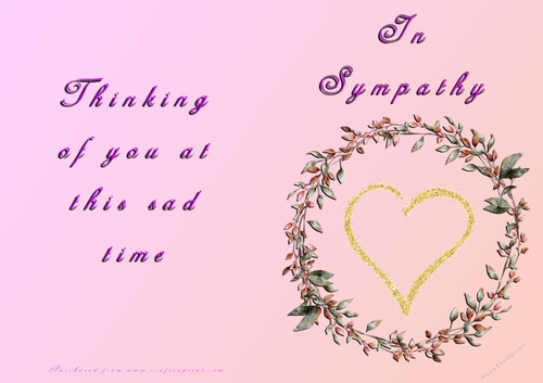 No Cut Just Print Sympathy Card