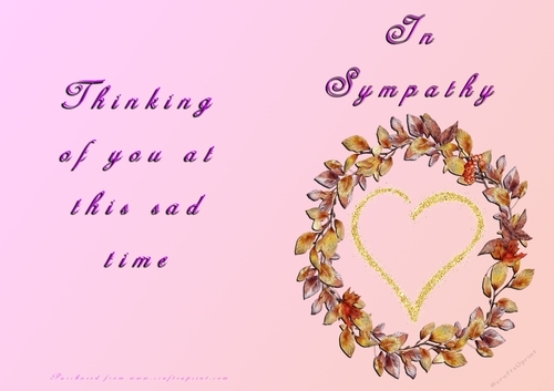 No Cut Just Print Sympathy Card
