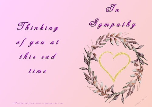 No Cut Just Print Sympathy Card