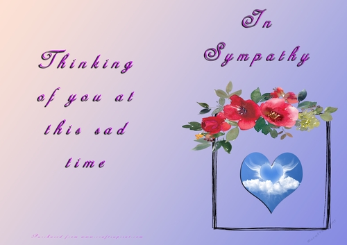 No Cut Just Print Sympathy Card