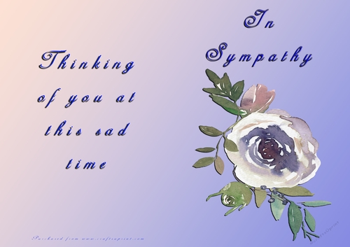No Cut Just Print Sympathy Card