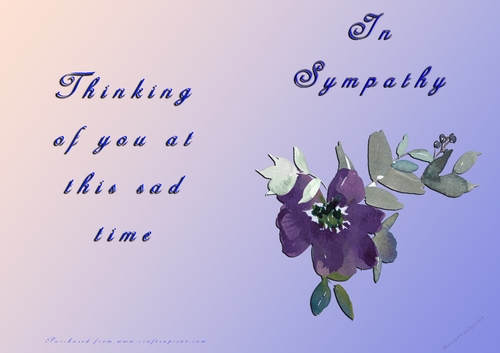 No Cut Just Print Sympathy Card