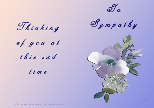 No Cut Just Print Sympathy Card