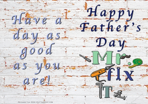 No Cut Just Print Fathers Day Cards