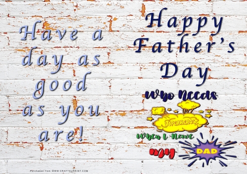 No Cut Just Print Fathers Day Cards