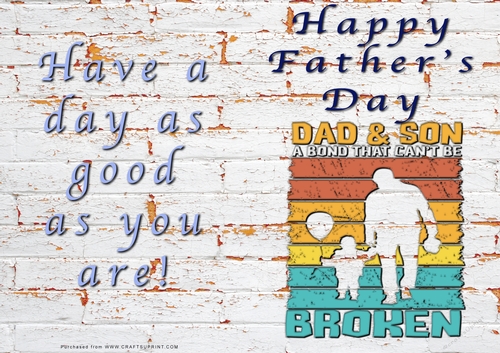 No Cut Just Print Fathers Day Cards