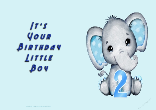 No Cut Just Print Birthday card for a Baby boy