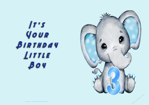No Cut Just Print Birthday card for a Baby boy