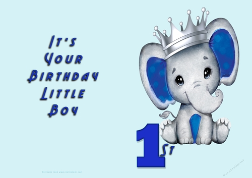No Cut Just Print Birthday card for a Baby boy