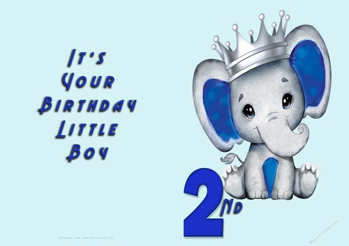 No Cut Just Print Birthday card for a Baby boy