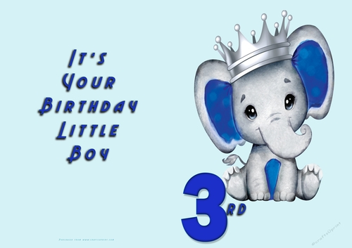 No Cut Just Print Birthday card for a Baby boy