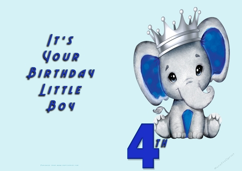 No Cut Just Print Birthday card for a Baby boy