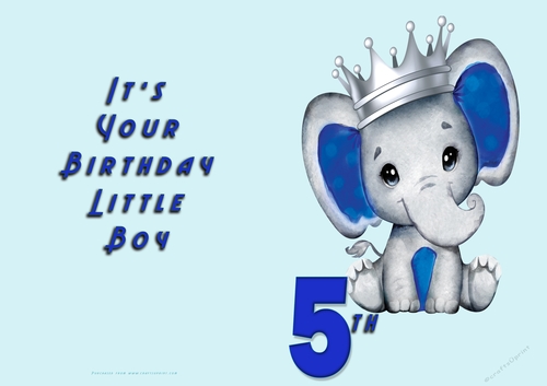 No Cut Just Print Birthday card for a Little boy