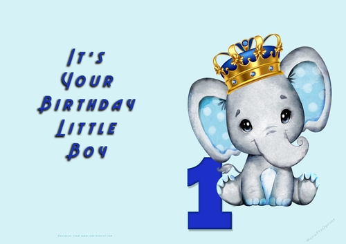 No Cut Just Print Birthday card for a Little boy