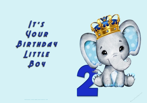 No Cut Just Print Birthday card for a Little boy