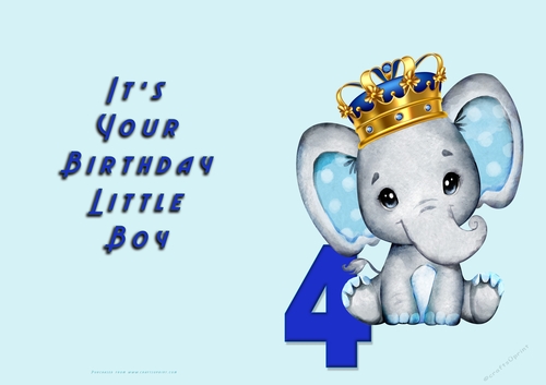No Cut Just Print Birthday card for a Little boy