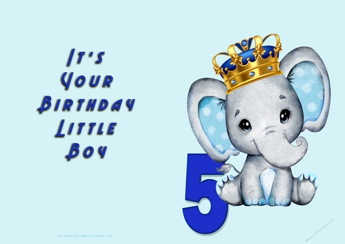 No Cut Just Print Birthday card for a Little boy