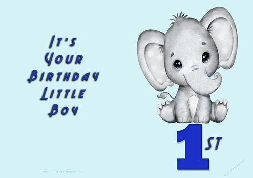 No Cut Just Print Birthday card for a Little boy